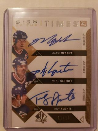 18/19 Sp Authentic Sign Of The Times 3 Messier,  Gartner,  Amonte /15