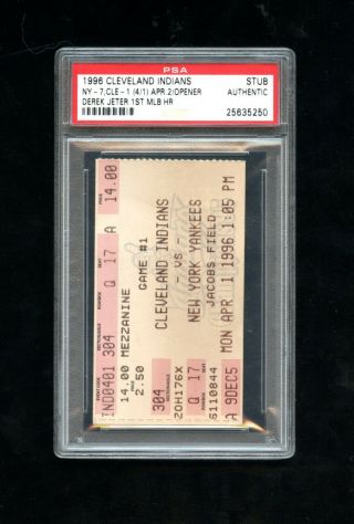 Yankees Ticket Stub 4/1/96 Derek Jeter 1st Mlb Hr