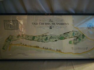 St.  Andrews The Old Course Golf Map Print Framed Scotland Alister Mackenzie