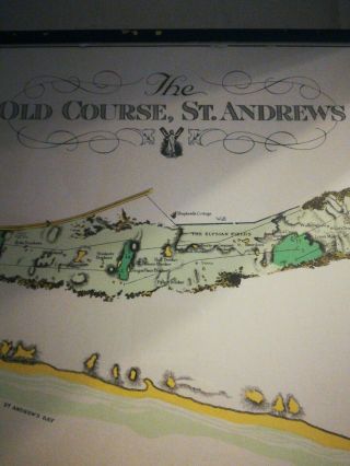 St.  Andrews The Old Course Golf Map Print Framed Scotland Alister Mackenzie 8