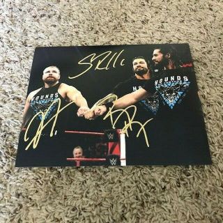 The Shield Signed Autographed 8x10 Photo Wwe Reigns Ambrose Rollins Cool Fists