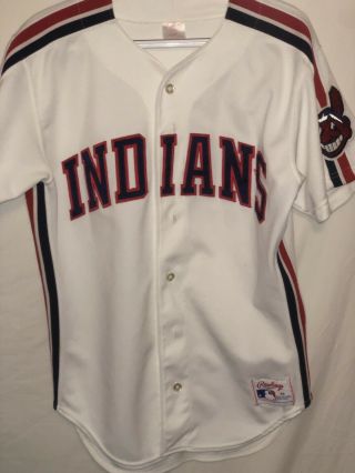 80s Authentic Rawlings Cleveland Indians Home Jersey Men 40 Blank
