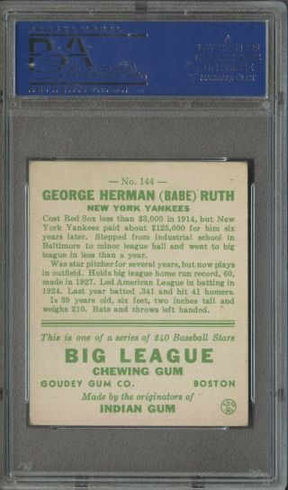 1933 Goudey 144 Babe Ruth York Yankees HOF PSA 5 