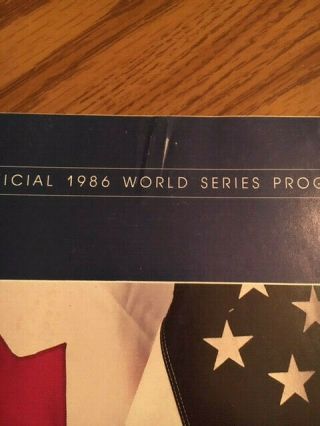 OFFICIAL 1986 World Series Program - York Mets vs Boston Red Sox - 1 OWNER 2