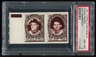 1961 Topps Stamp Panels Roger Maris/semproch Psa 8 (nm - Mt) Pop 7 None Higher