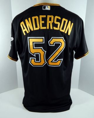 2018 Pittsburgh Pirates Tanner Anderson 52 Game Issued Black Jersey