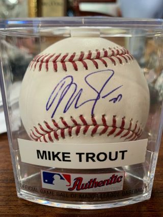 Mike Trout Hand Signed Omlb Baseball Autographed Angels Loa