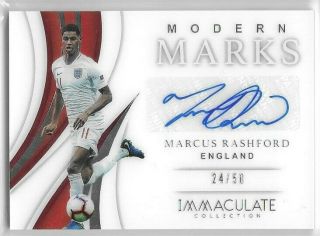 Marcus Rashford 2018 - 19 Panini Immaculate Modern Marks Auto Autograph 24/50 Sp