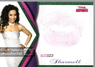 Sharmell - 2009 Tristar Tna Impact Green Kiss Card 10/10 Wwe Auto