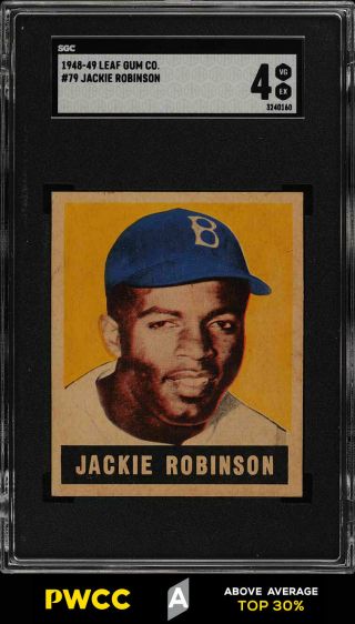 1948 Leaf Jackie Robinson Rookie Rc 79 Sgc 4 Vgex (pwcc - A)