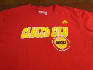 Adidas Houston Rockets “clutch City” T - Shirt The Go To Tee Large F23