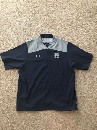 Notre Dame Irish Football Under Armour Team Issued 1/4 Zip Pullover Large