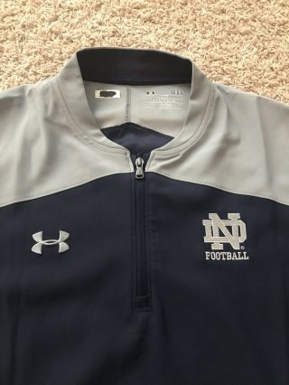Notre Dame Irish Football Under Armour Team Issued 1/4 Zip Pullover Large 2