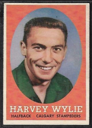 1958 Topps Cfl Football: 82 Harvey Wylie,  Calgary Stampeders