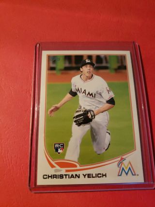2013 13 Topps Update Christian Yelich Rookie Rc Us290 Well Centered