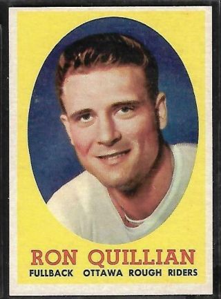 1958 Topps Cfl Football: 63 Ron Quillian Rc,  Ottawa Rough Riders