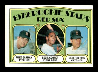 1972 Topps 79 Mike Garman/cecil Cooper/carlton Fisk Red Sox Rookies Ex X1432825