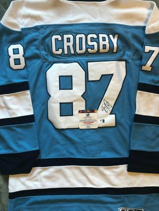 Sidney Crosby Signed Pittsburg Blue Jersey