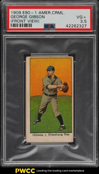 1909 E90 - 1 American Caramel George Gibson Front View Psa 3.  5 Vg,  (pwcc)