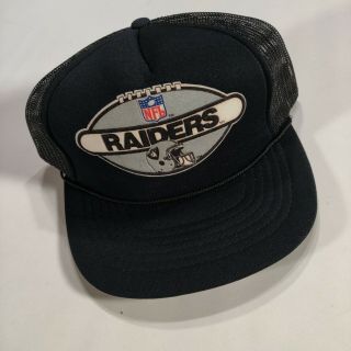 Nwt Vintage La Raiders Hat Snapback Trucker Deadstock Black Mesh Hat Cap Graphic