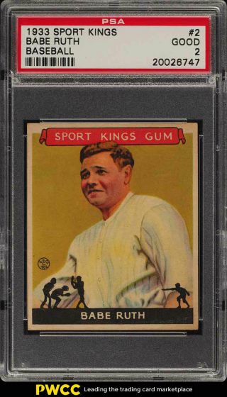 1933 Goudey Sport Kings Babe Ruth 2 Psa 2 Gd (pwcc)