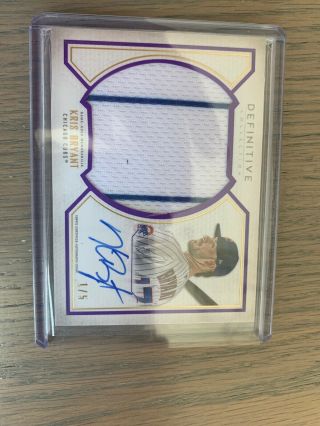 2019 Topps Definitive Kris Bryant Patch Auto 1/5 Ebay 1/1 Cubs Dirt On Patch