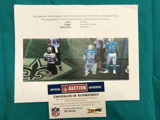 Lawrence Timmons Game Worn Miami Dolphins Jersey London Saints 10/1/17 Psa Dna 9