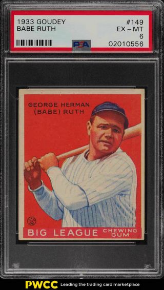 1933 Goudey Babe Ruth 149 Psa 6 Exmt (pwcc)