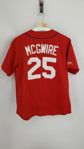 Vintage Mark Mcgwire St Louis Cardinals 25 Jersey Majestic Size L Sewn Usa Made