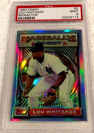Lou Whitaker 1993 Topps Finest Refractor 2 Psa 9 Very Rare Tigers
