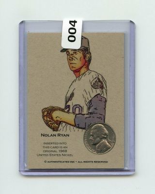 Nolan Ryan Mets 1968 Nickel Insert Thick Trade Card Rare