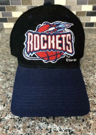 Vintage Houston Rockets Nba Basketball Retro Hat Cap 1994 Wool Black/blue/red