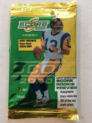 2000 Score Hobby Football Hobby Pack Possible Tom Brady Rookie Card Patriots