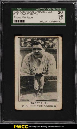 1922 E121 American Caramel Series 120 Babe Ruth Photo Montage Sgc 1.  5 Fr (pwcc)