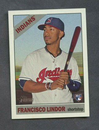 2015 Topps Heritage Mini Francisco Lindor Cleveland Indians Rc Rookie /100