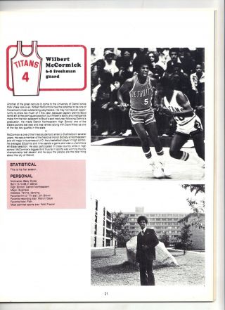 NCAA U Detroit Titans 1975 - 76 Boyd game worn basketball jersey Dick Vitale 10
