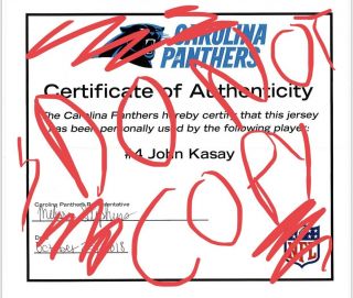 Carolina Panthers John Kasay Game Worn Jersey Team Signed Autograph NFL 5