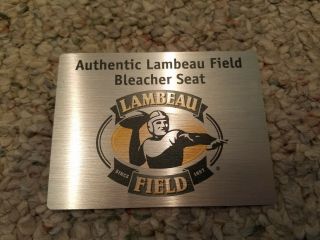 Lambeau Field Bleacher Game Stadium Seat Green Bay Packers 6 Authentic 2