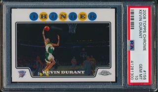 2008 - 09 Topps Chrome Kevin Durant 156 Warriors Psa 10 Gem Mt 2nd Year