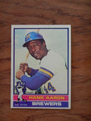 1976 Topps Hank Aaron Milwaukee Brewers 550 Baseball Card - Vg