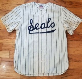 San Francisco Seals Jersey Ebbets Field Flannel Wool Sf Giants Large 7 Stripes