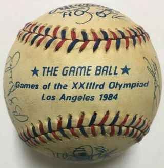 1984 United States Olympic Team Signed Baseball Will Clark Mark Mcgwire B Larkin