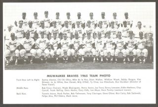 1965 Milwaukee Braves B&w Team Photo - Aaron Torre Mathews Alou Niekro Carty