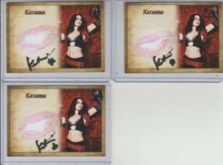 Katarina Signed & Kissed Trading Card 3a Wwe Tna Ecw Ohio Valley Nwa Wrestling