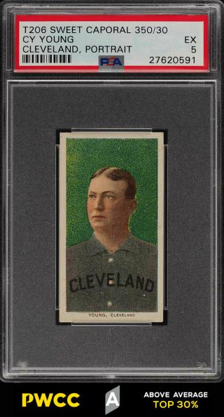 1909 - 11 T206 Cy Young Cleveland Portrait Psa 5 Ex (pwcc - A)