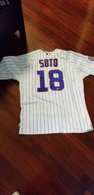 Chicago cubs 2001 gu jersey geovany soto majetic ron santo patch steiner mlb 6