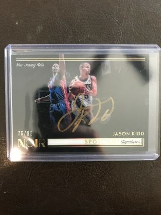 2018 - 19 Panini Noir Jason Kidd Spotlight Signatures On Card Gold Auto Ed 76/99