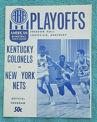 1970 Aba Kentucky Colonels Vs York Nets Basketball Playoff Game Program