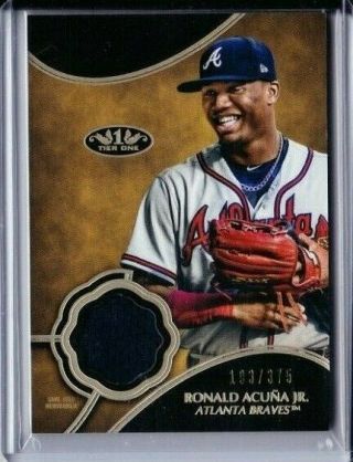 2019 Topps Tier One Ronald Acuna Jersey Relic /375 Braves Pd