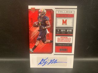 2018 Dj D.  J.  Moore Contenders Rc Auto College Ticket Rookie Signed Card